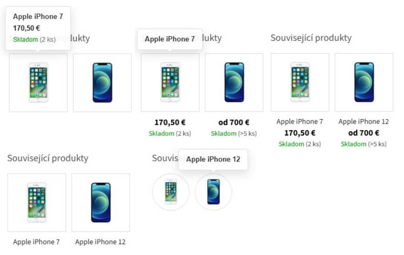 Zobrazení variant jako samostatných produktů